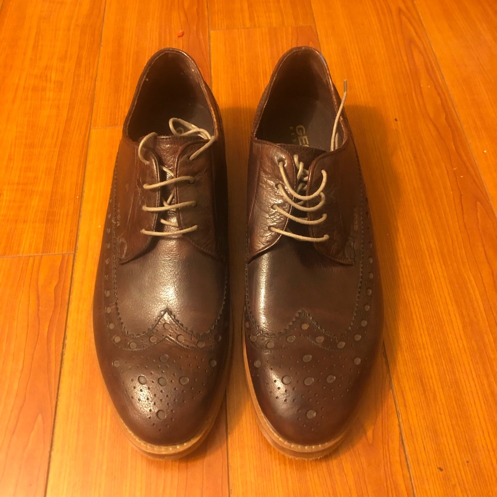 Brown Wingtip Geox Respira Men Italian dress shoes